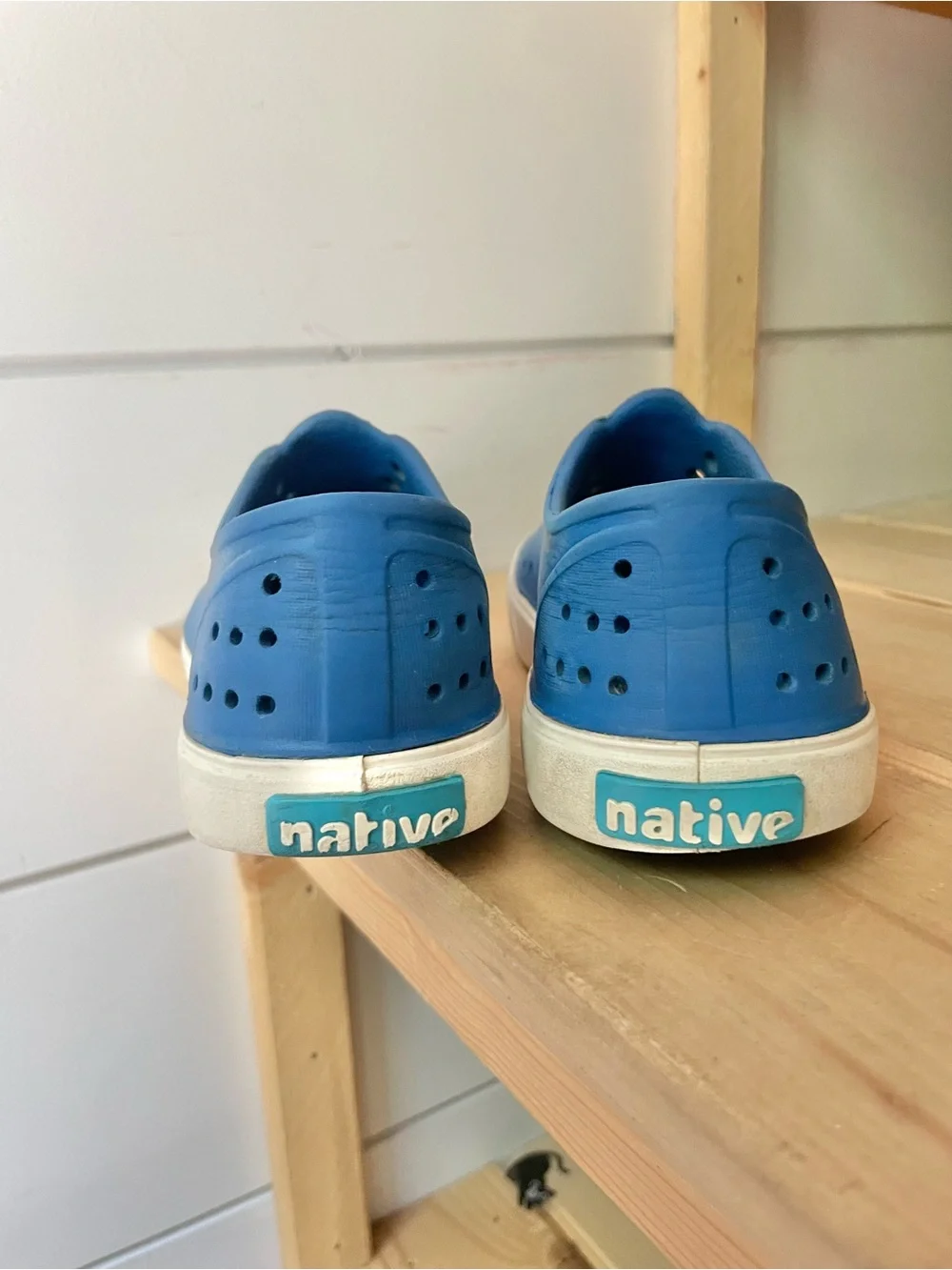 Native Blue Slip-On Water Shoes with White Sole
